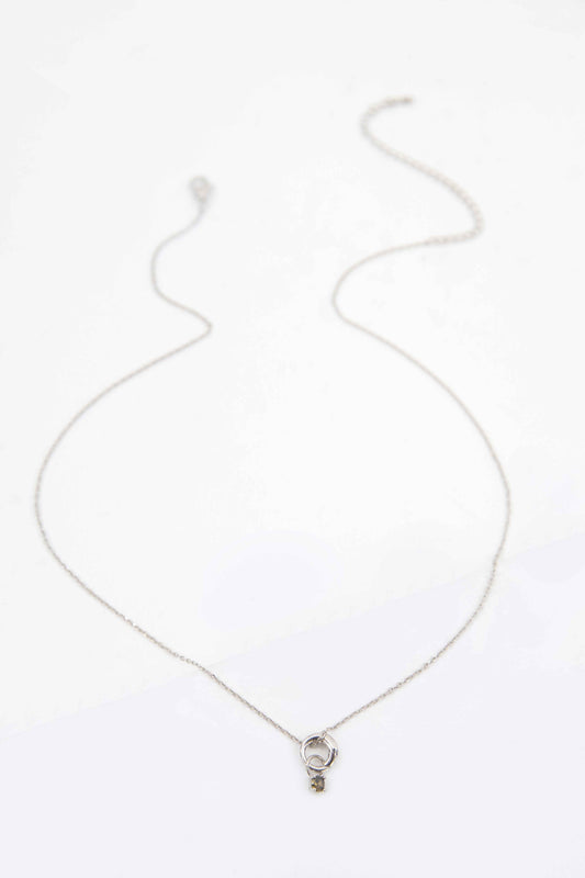 August Birthstone Charm Necklace | Silver