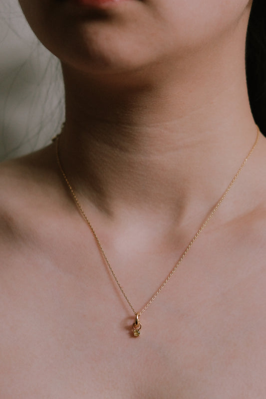 November Birthstone Charm Necklace | Gold