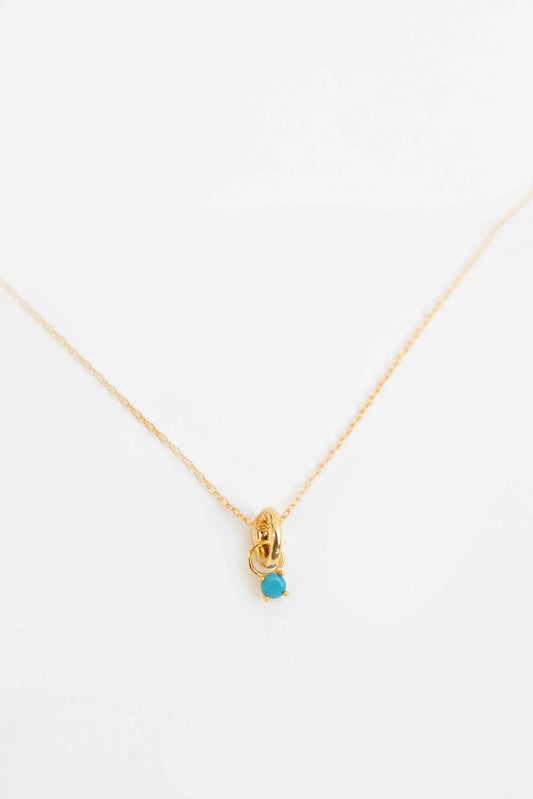 December Birthstone Charm Necklace | Gold