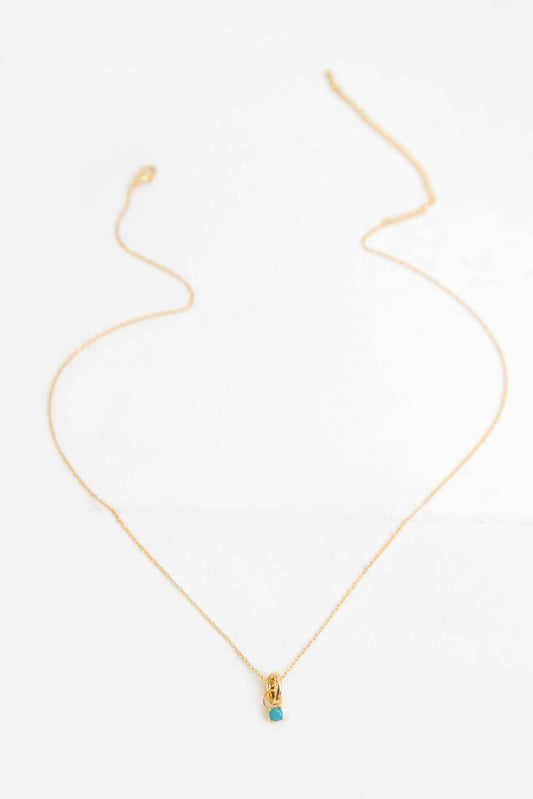 December Birthstone Charm Necklace | Gold