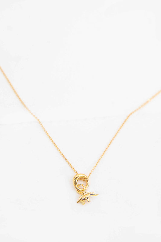 Stegosaurus Charm Necklace | Gold