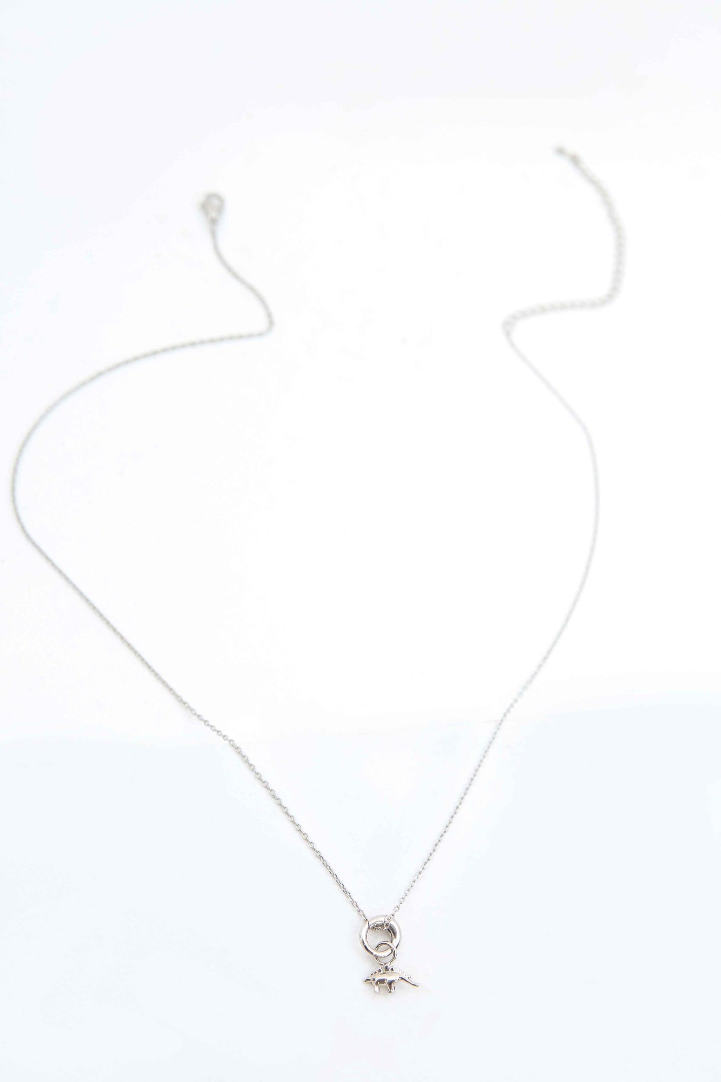 Stegosaurus Charm Necklace | Silver