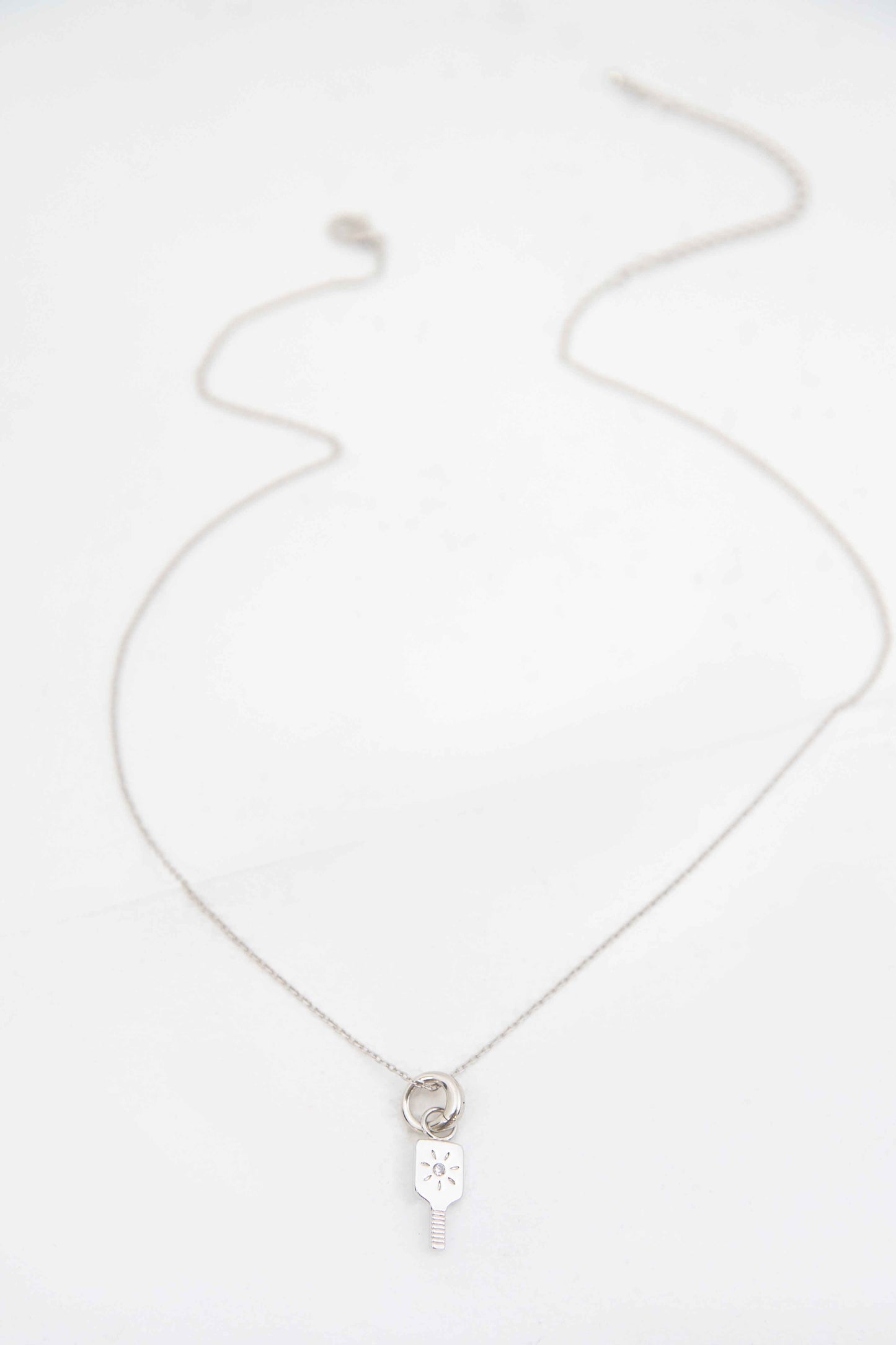 Pickleball Paddle Charm Necklace | Silver