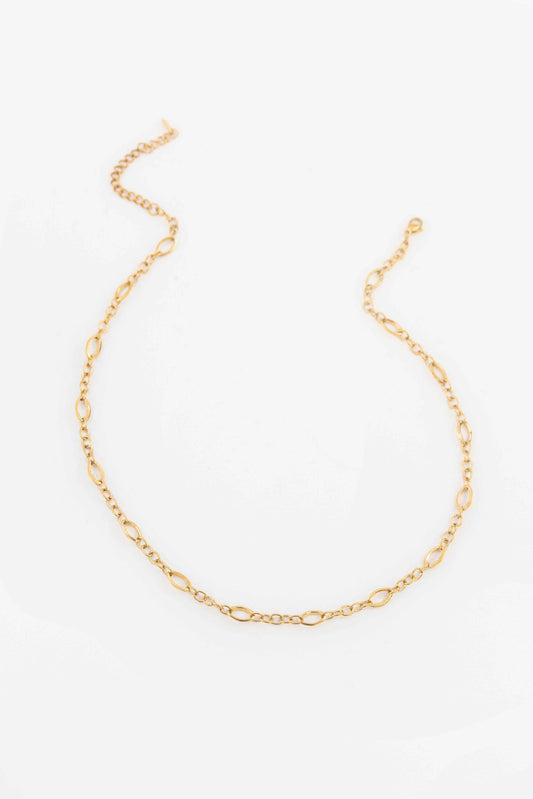 Spaced Oval Link Necklace | Gold