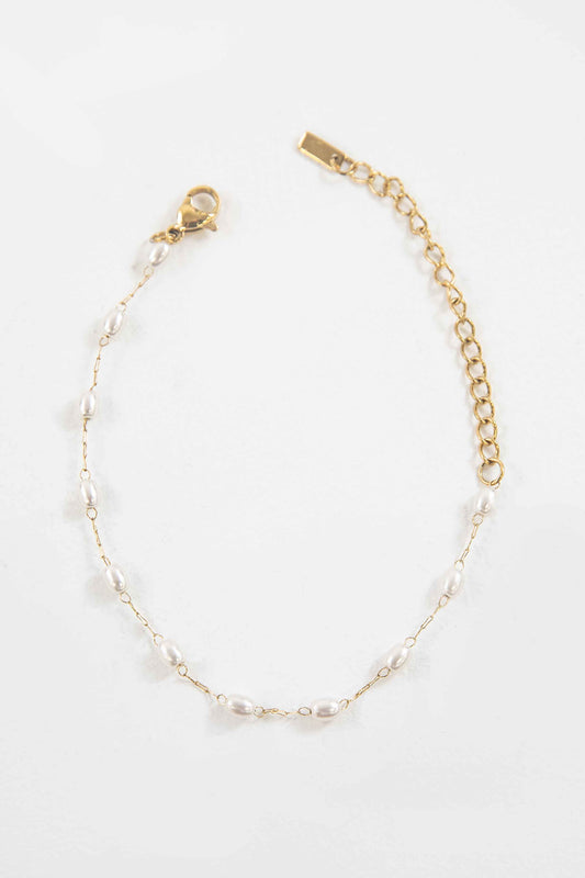 Oval Pearl Spaced Bracelet