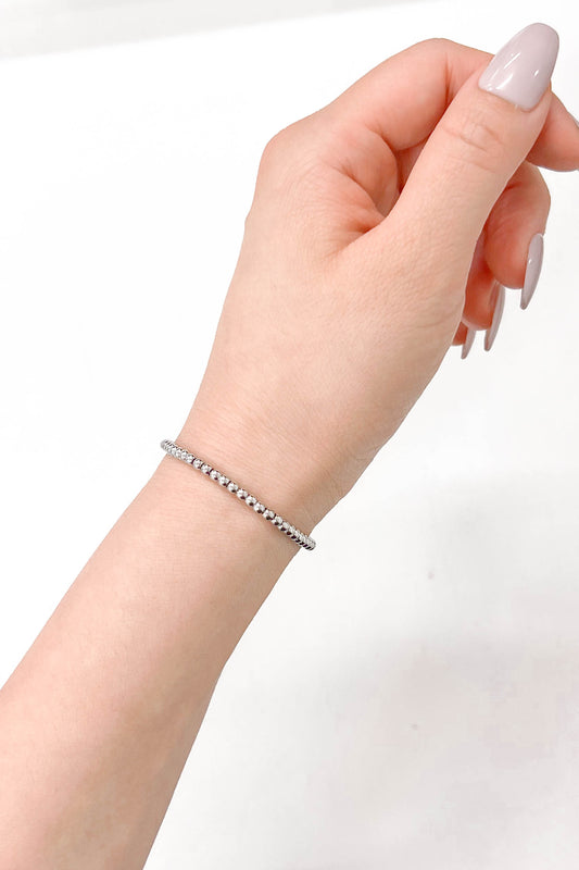 Micro Beaded Bracelet | Silver