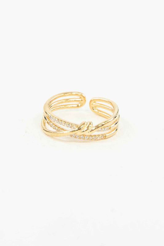 Intertwined Double Layer Adjustable Ring | Gold