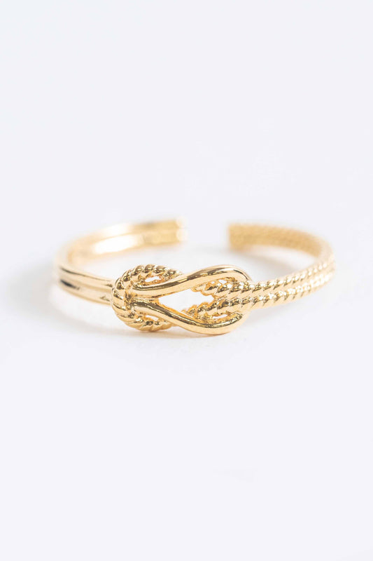 Rope Knot Adjustable Ring | Gold