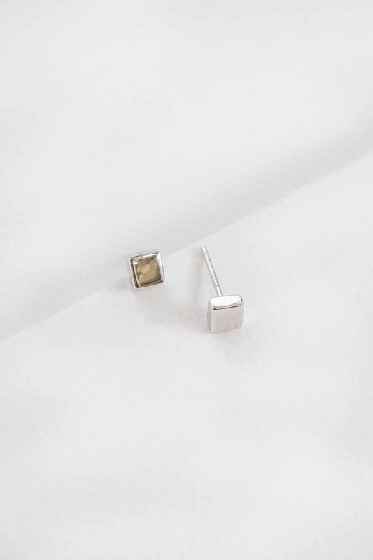 Polished Square Stud Earrings