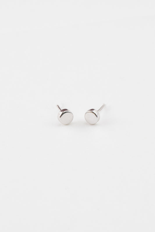 Polished Circle Stud Earrings