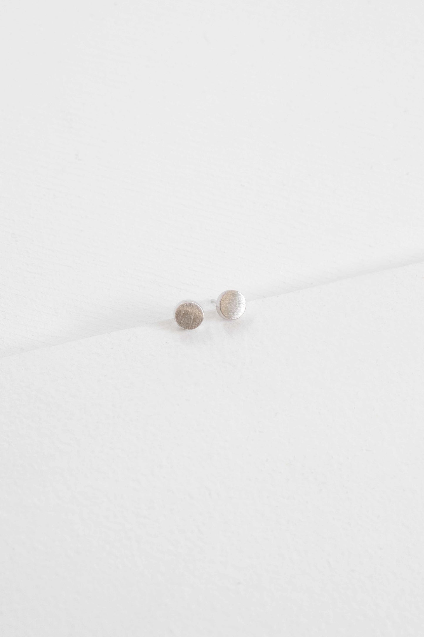 Brushed Circle Stud Earrings