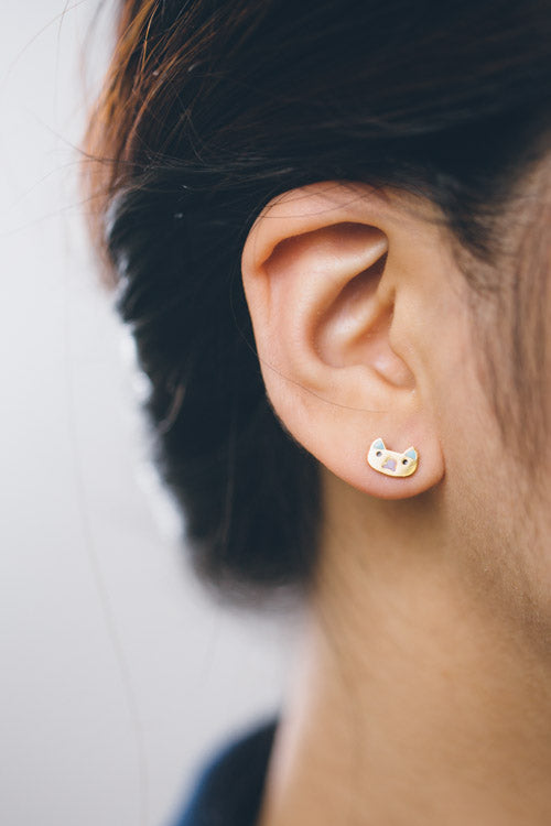 Cat Stud Earrings