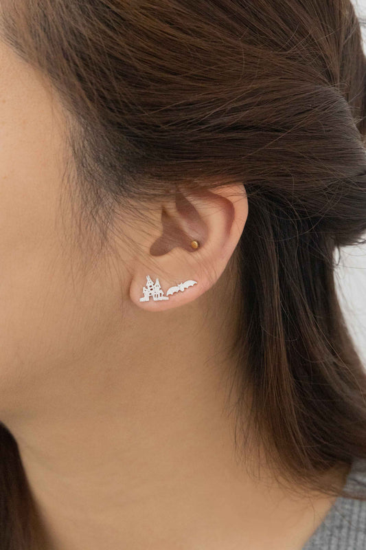Bat and Castle Earrings