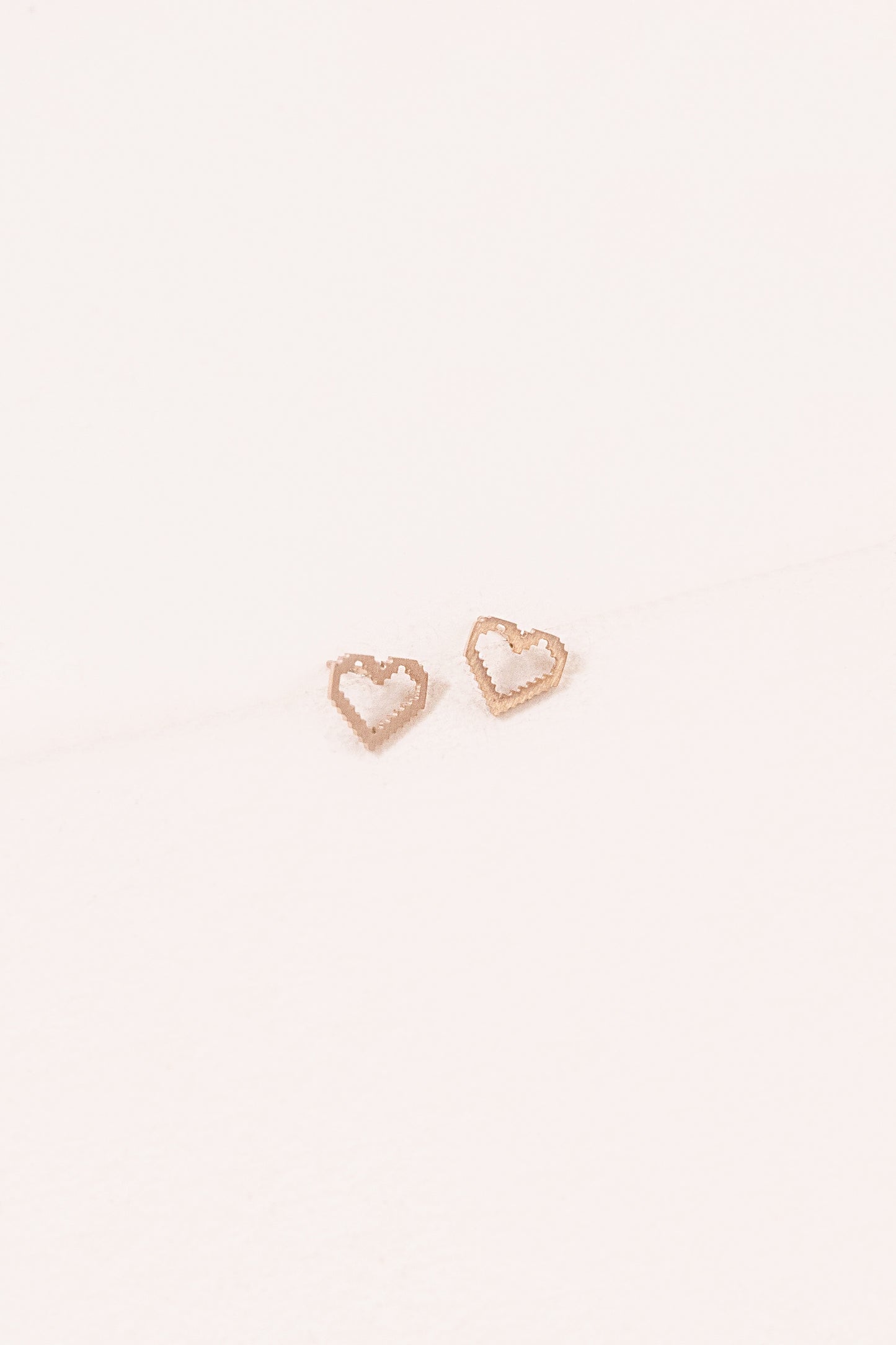 8-Bit Heart Earrings (14K)