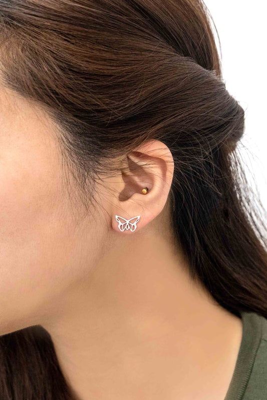 Butterfly Outline Earrings (14K)