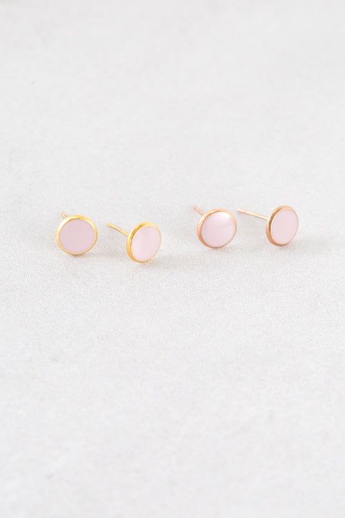 8mm Palette Earrings | Mauve (14K)
