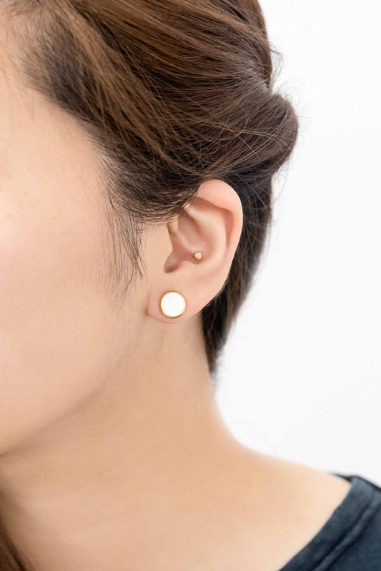 10mm Palette Earrings | White (14K)
