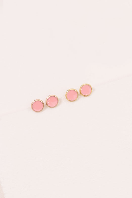 10mm Palette Earrings | Bubble Gum Pink (14K)