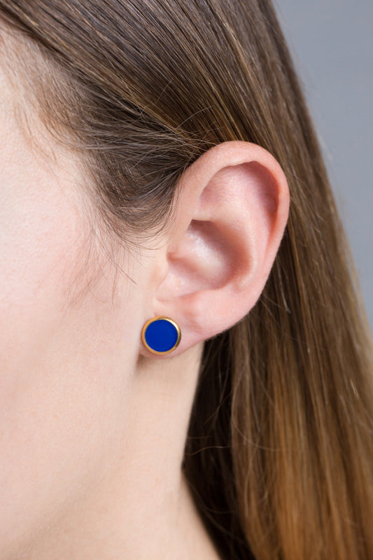 10mm Palette Earrings | Royal Blue (14K)