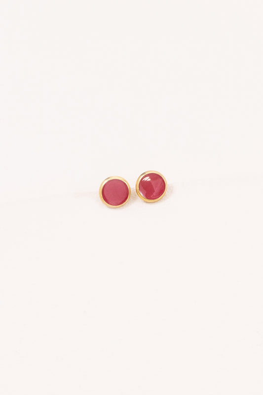 10mm Palette Earrings | Red (14K)