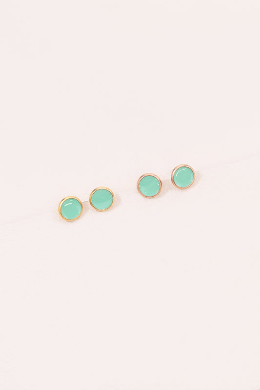 10mm Palette Earrings | Teal (14K)