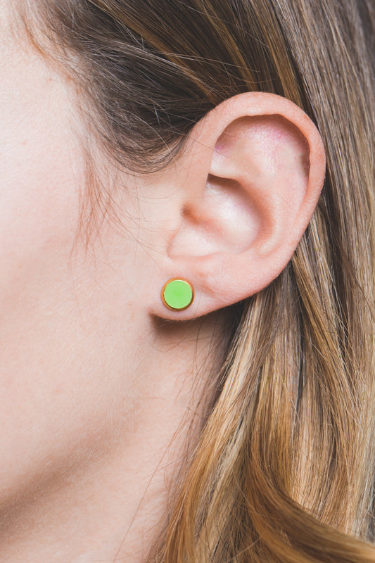 8mm Palette Earrings | Pear Green (14K)