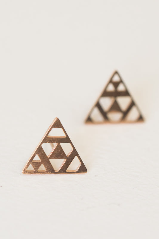 Aesop Triangle Earrings | Rose Gold (14K)