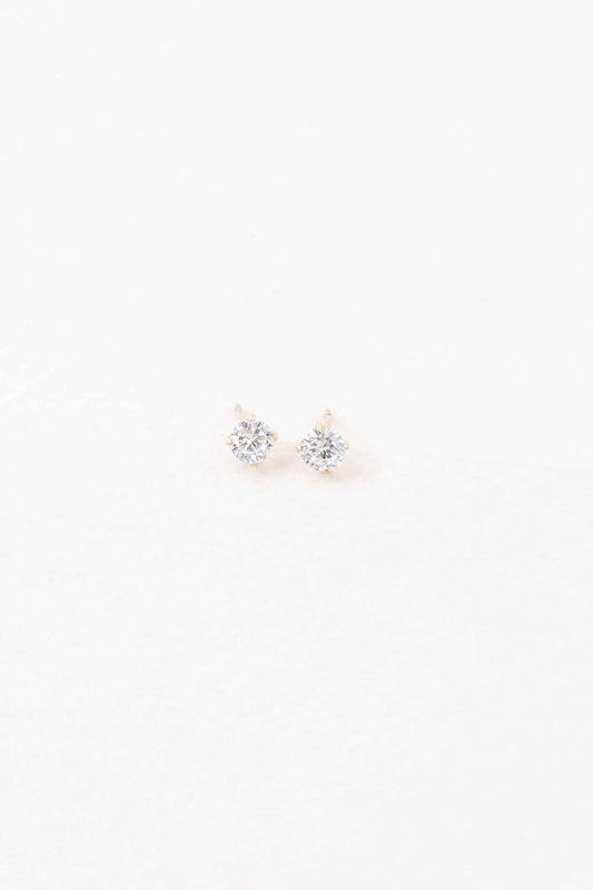 Single Stone Stud Earrings (14K)