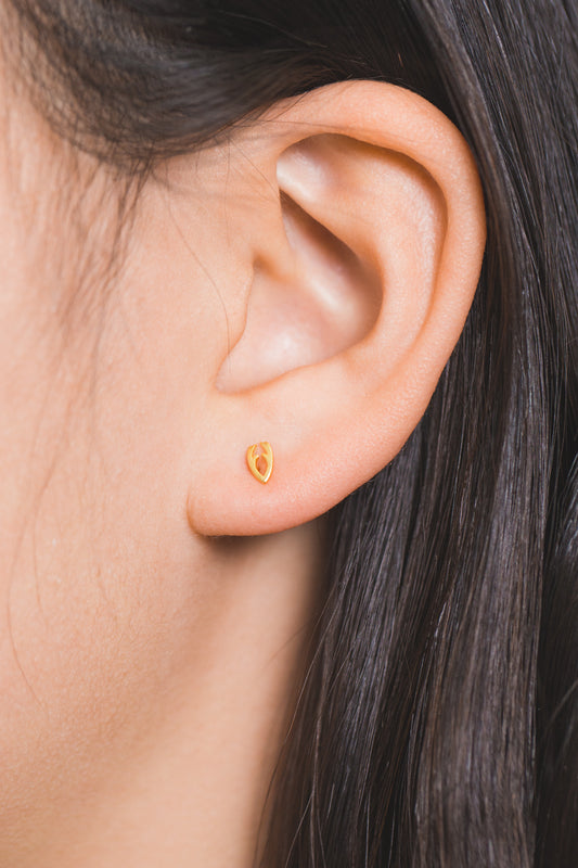 Tiny Antler Earrings | Gold (14K)