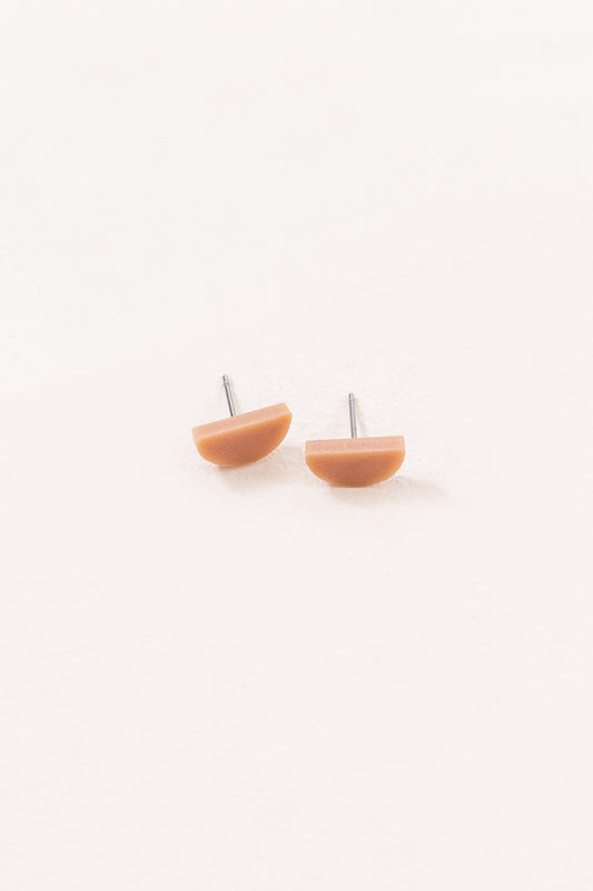 Porsha Semi Circle Stud Earrings | Brown