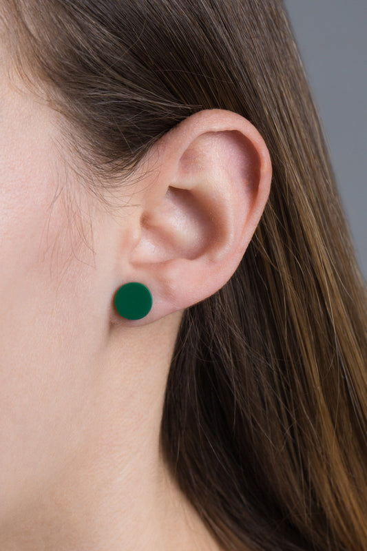 Porsha Circle Stud Earrings | Green