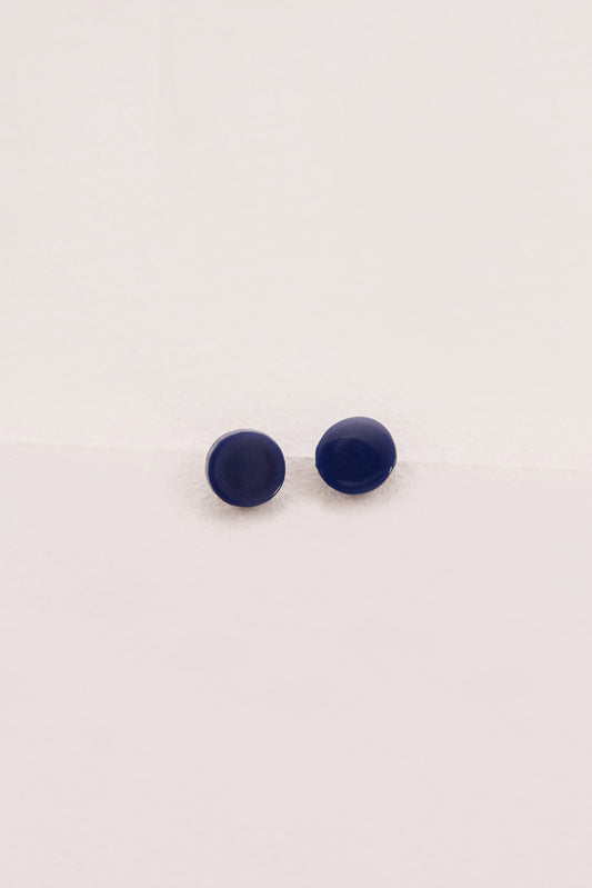 Porsha Circle Stud Earrings | Navy