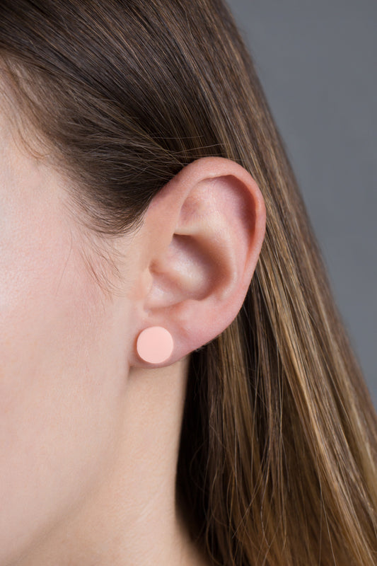 Porsha Circle Stud Earrings | Peach