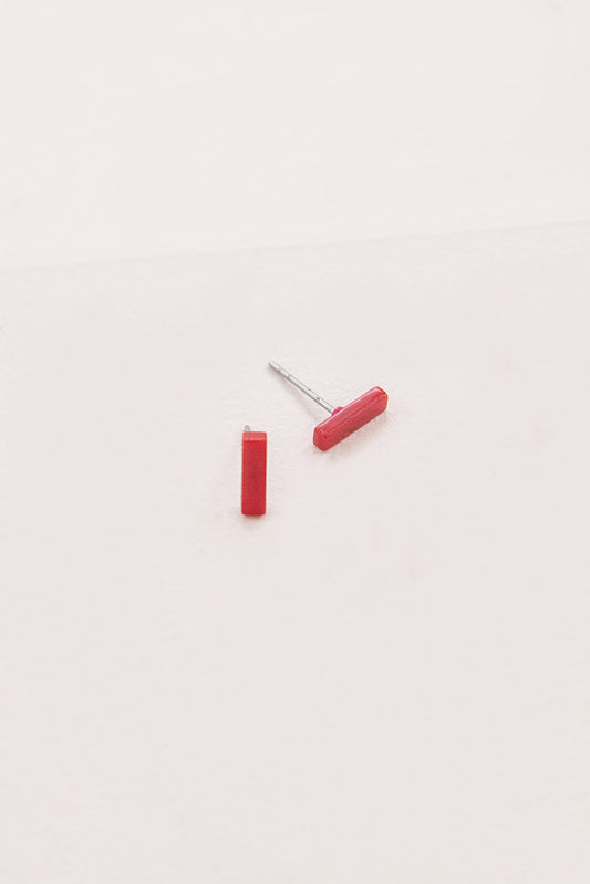 Porsha Dash Stud Earrings | Red