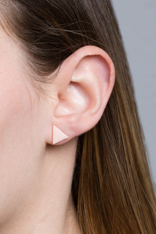 Porsha Triangle Stud Earrings | Peach