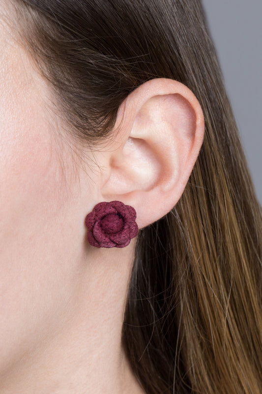 Lilou Flower Earrings | Burgundy
