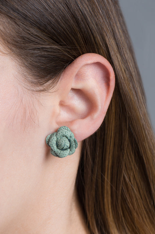 Lilou Flower Earrings | Vintage Green