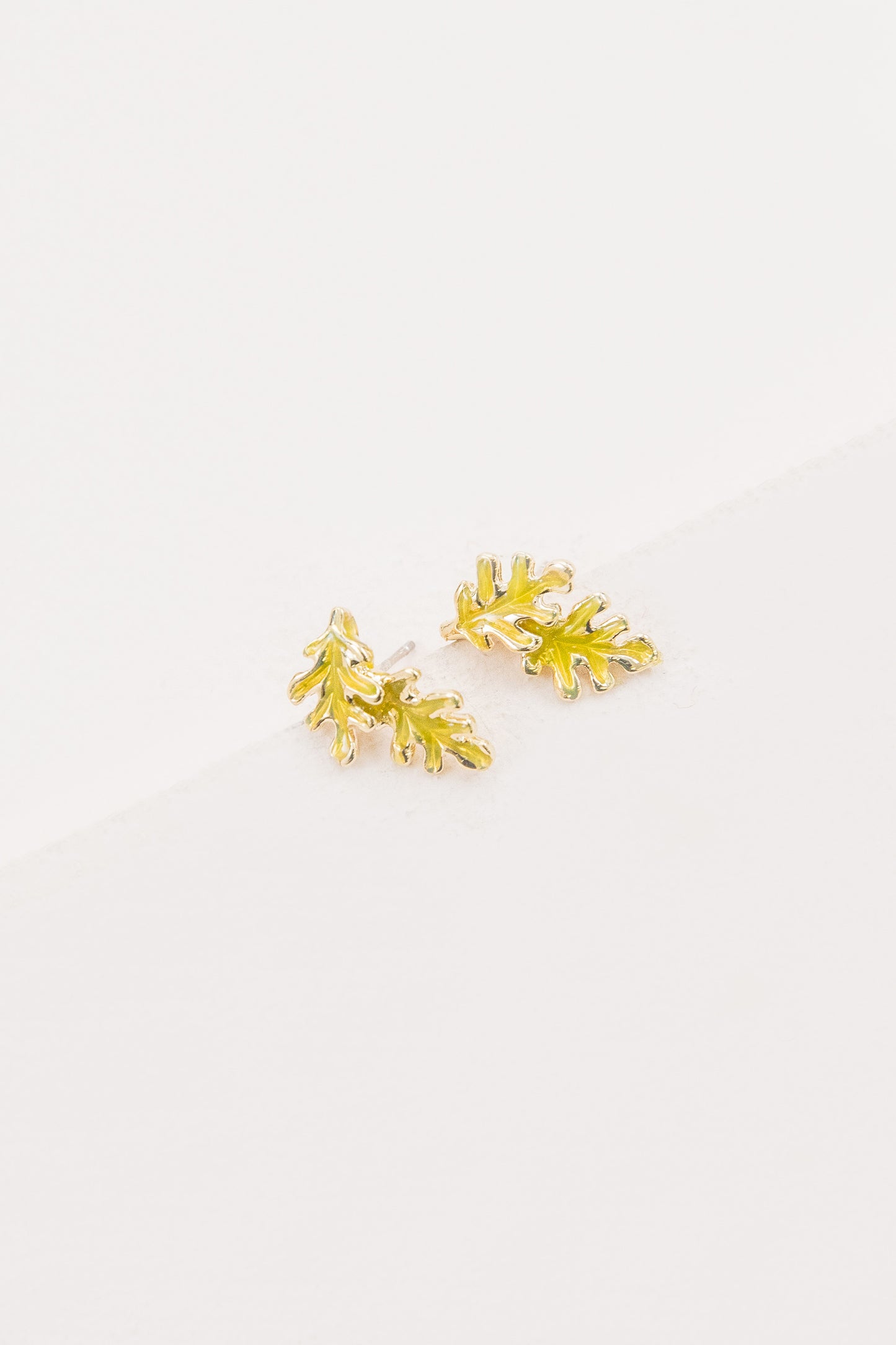 Chartreuse Leaf Earrings