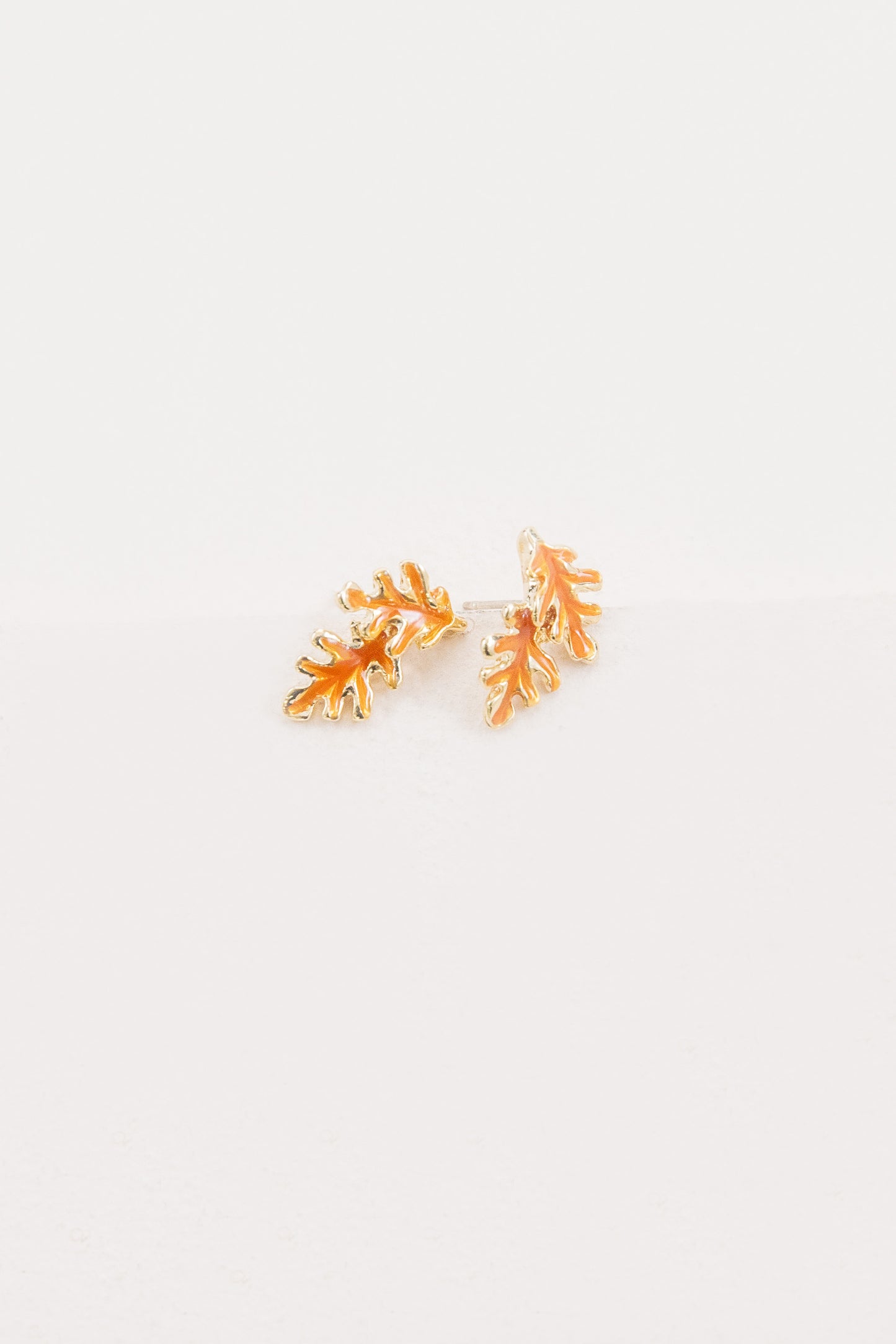 Burnt Orange Leaf Earrings