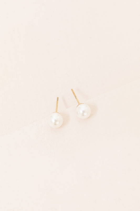 Flawless Pearl Stud Earrings | Small (14K)