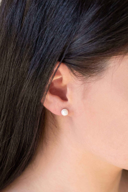 Flawless Pearl Stud Earrings | Small (14K)
