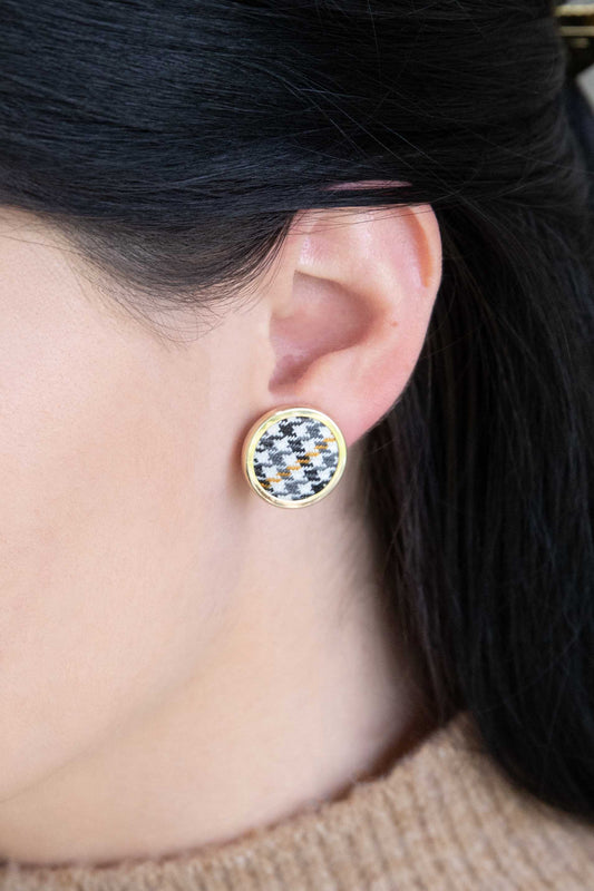 Old School Earrings (14K) | Houndstooth