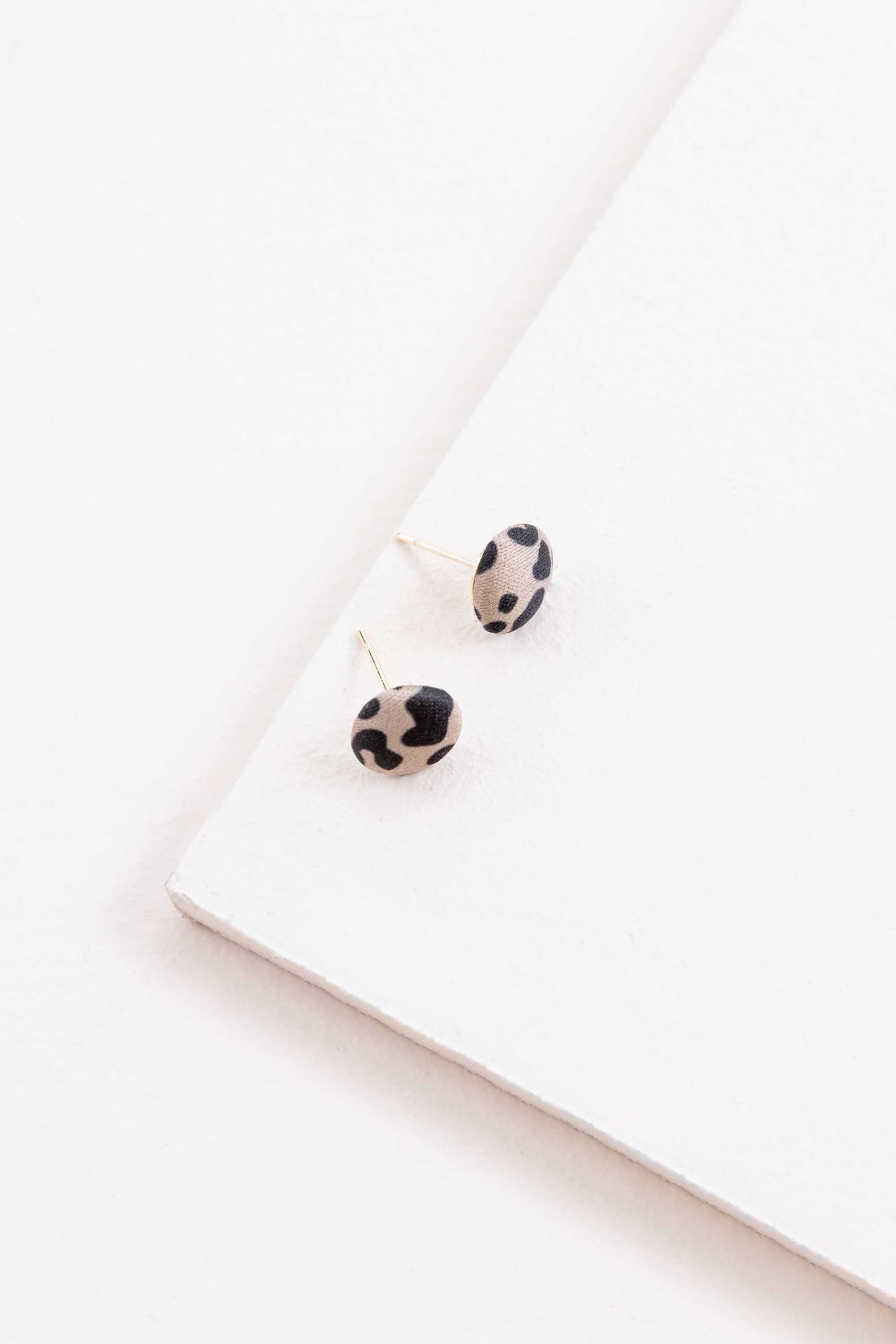 Animal Print Button Earrings