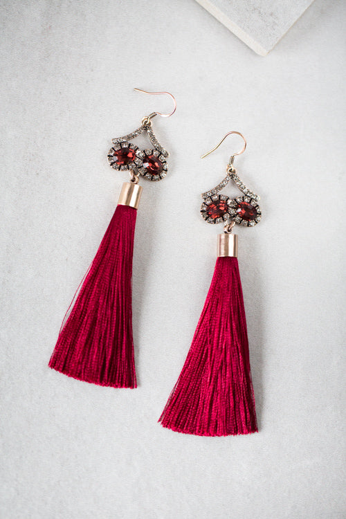 Venezia Red Drop Earrings