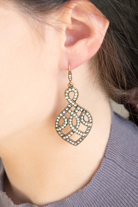 Pearl Weave Golden Earrings