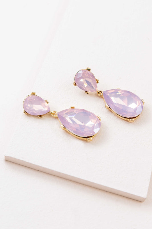 Briel Drop Earrings | Pink Crystal