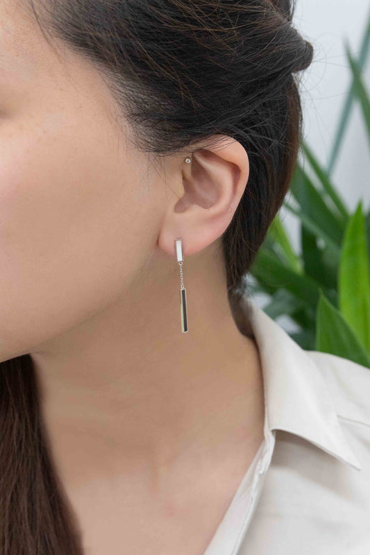 Black and White Bar Earrings