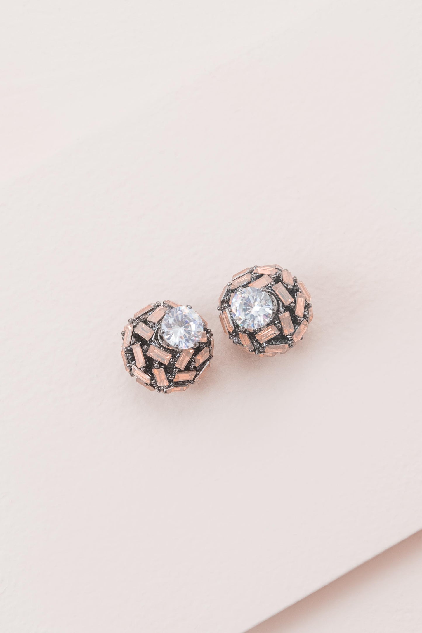 Crystal Double Sided Earrings | Pink