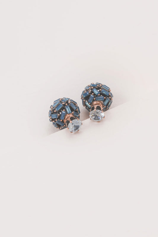 Crystal Double Sided Earrings | Navy