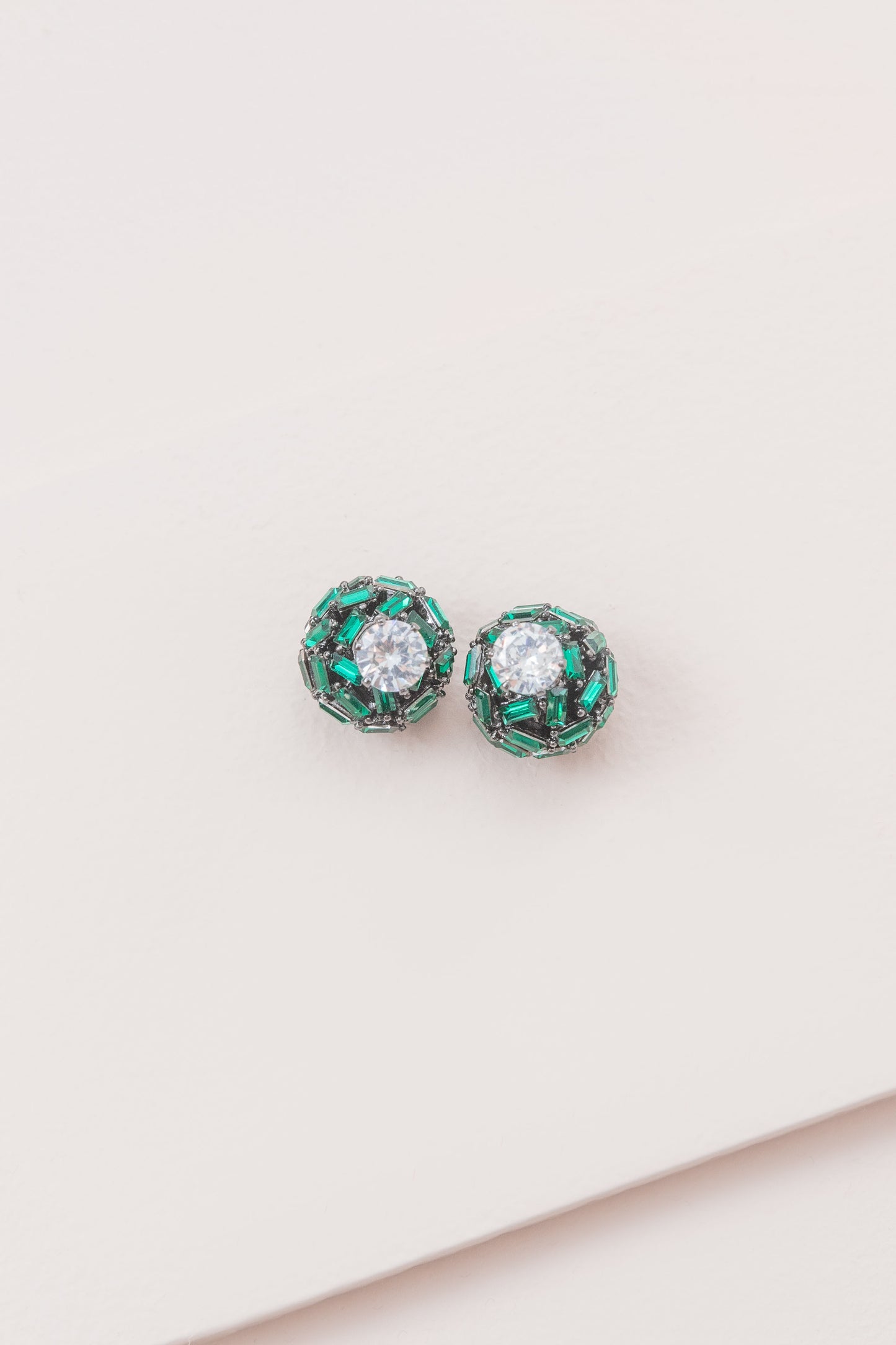 Crystal Double Sided Earrings | Green